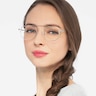 Cordon Matte Silver MetalEyeglass Frames for Women from EyeBuyDirect