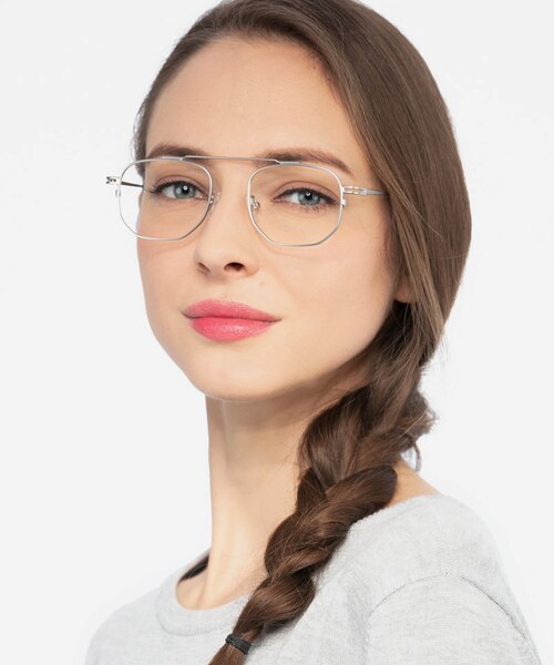 Cordon Matte Silver MetalEyeglass Frames for Women from EyeBuyDirect
