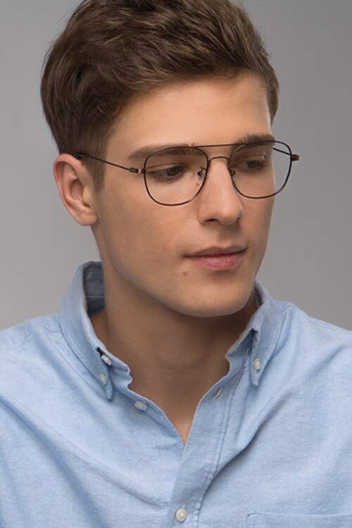 Courser Café MétalMontures de lunettes de vue pour Hommes d'EyeBuyDirect
