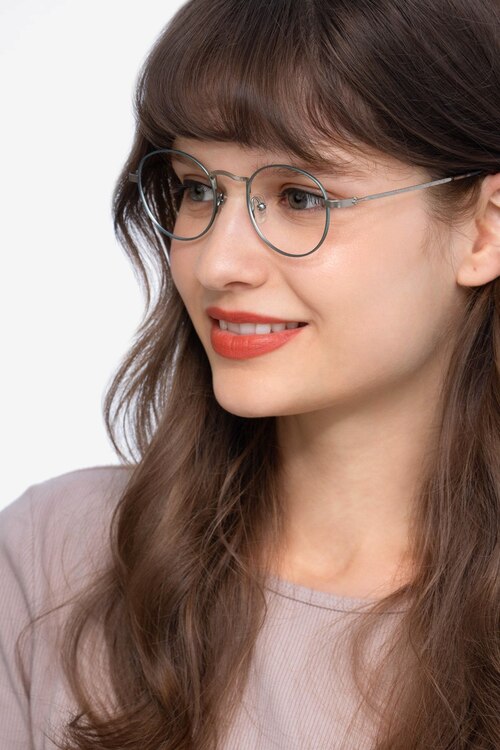Cupertino Frost Blue MetalEyeglass Frames for Women from EyeBuyDirect