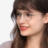 Cupertino Frost Blue MetalEyeglass Frames for Women from EyeBuyDirect