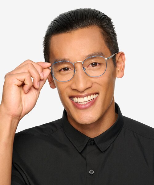 St Michel Frost Blue MétalMontures de lunettes de vue pour Hommes d'EyeBuyDirect