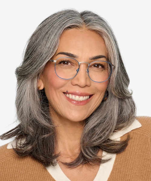 St Michel Frost Blue MetalEyeglass Frames for Women from EyeBuyDirect
