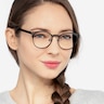 Lattice Black MetalEyeglass Frames for Women from EyeBuyDirect