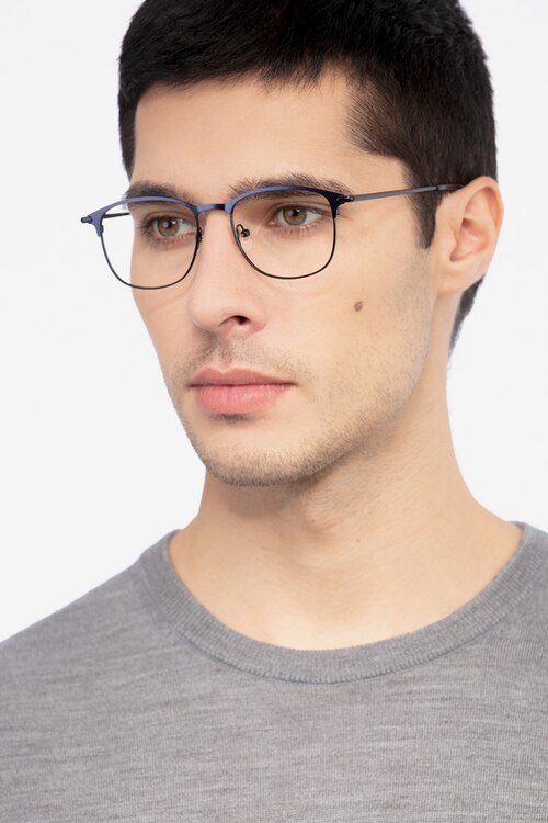 Cella Navy MetalEyeglass Frames for Men from EyeBuyDirect