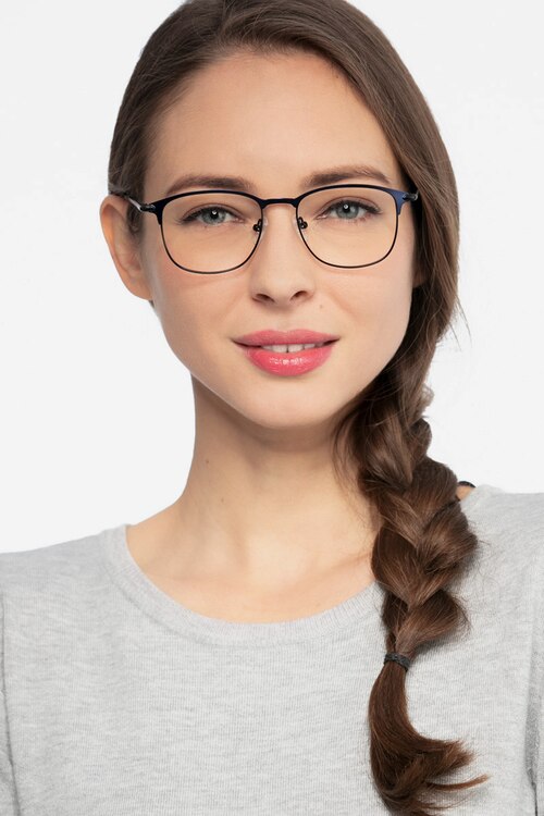 Cella Navy MetalEyeglass Frames for Women from EyeBuyDirect