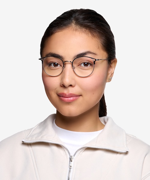 Jive Black & Silver MetalEyeglass Frames for Women from EyeBuyDirect