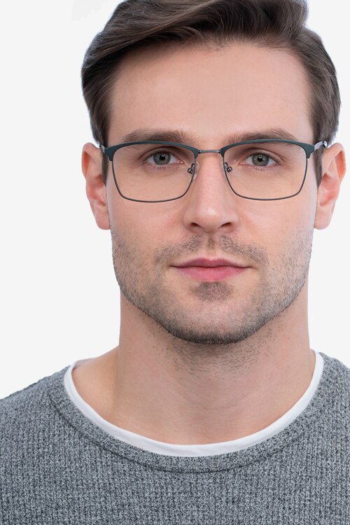 Signal Vert MétalMontures de lunettes de vue pour Hommes d'EyeBuyDirect
