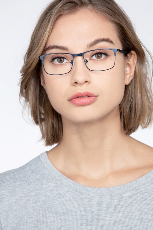 Wit Navy MetalEyeglass Frames for Women from EyeBuyDirect