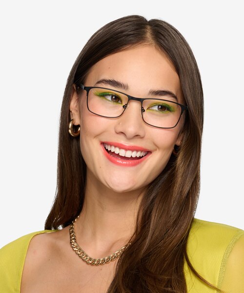 Wit Black MetalEyeglass Frames for Women from EyeBuyDirect