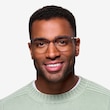 Perceive Brown Golden MetalEyeglass Frames for Men from EyeBuyDirect