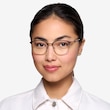 Perceive Brown Golden MetalEyeglass Frames for Women from EyeBuyDirect