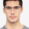 Perceive Black Gunmetal MetalEyeglass Frames for Men from EyeBuyDirect