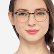 Perceive Black Gunmetal MetalEyeglass Frames for Women from EyeBuyDirect