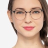 Perceive Black Gunmetal MetalEyeglass Frames for Women from EyeBuyDirect