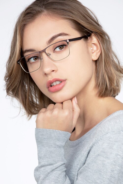 Media Brown MetalEyeglass Frames for Women from EyeBuyDirect