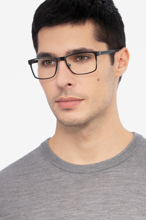 Bemuse Black MetalEyeglass Frames for Men from EyeBuyDirect