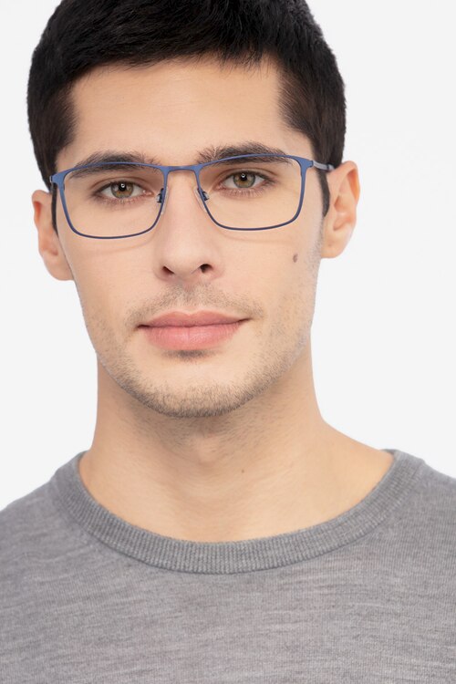Daytona Bleu MétalMontures de lunettes de vue pour Hommes d'EyeBuyDirect