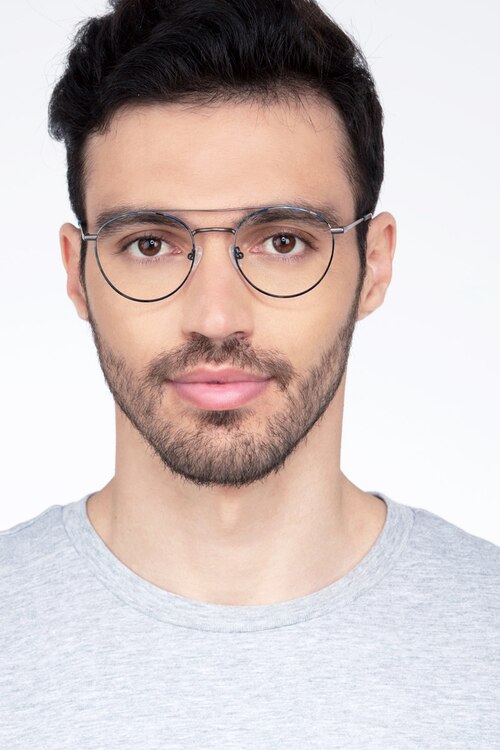 Earhart Blue Tortoise MetalEyeglass Frames for Men from EyeBuyDirect