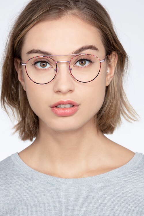 Earhart Red Tortoise MetalEyeglass Frames for Women from EyeBuyDirect