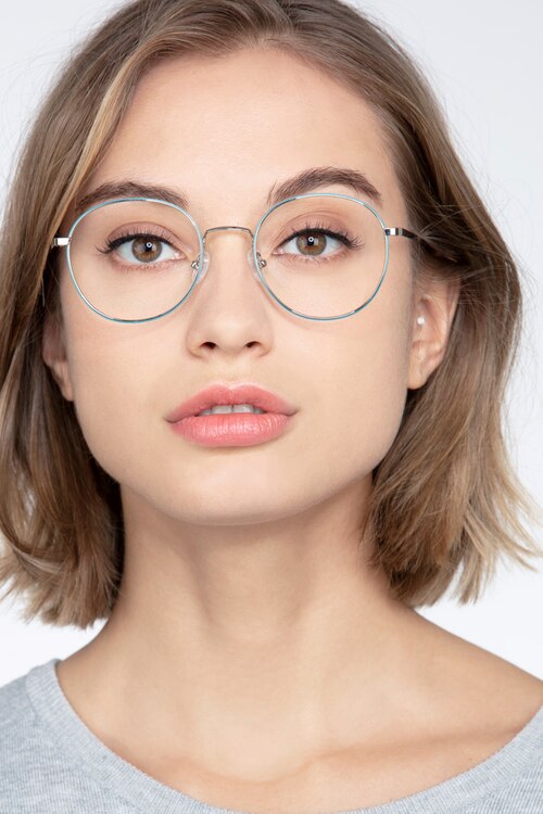 Progress Blue Silver MétalMontures de lunettes de vue pour Femmes d'EyeBuyDirect