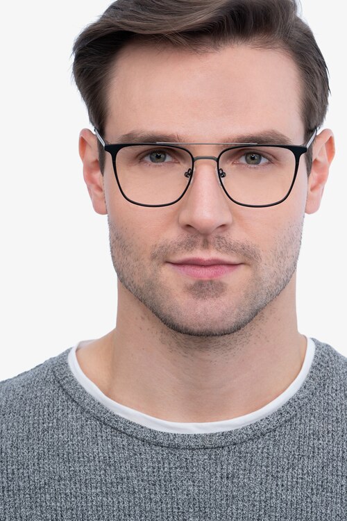 Contact Black MetalEyeglass Frames for Men from EyeBuyDirect