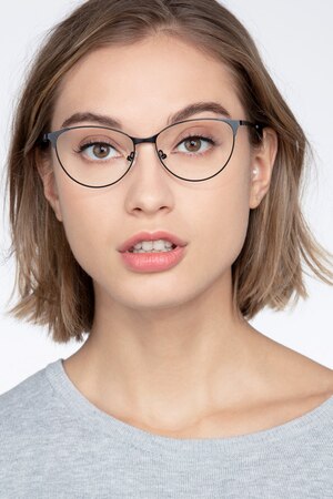 Black Sisi -  Vintage Metal Eyeglasses