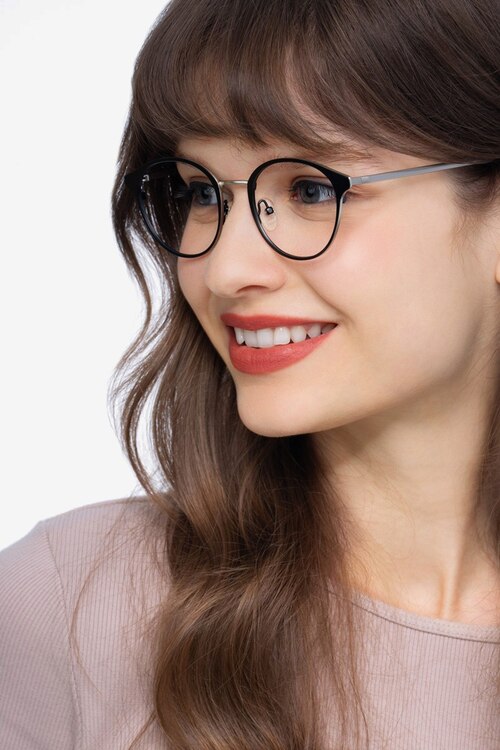 Broadway Black MetalEyeglass Frames for Women from EyeBuyDirect