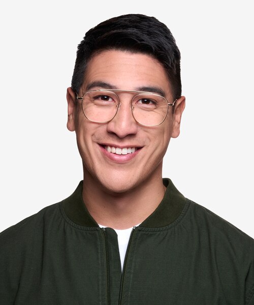 Moxie Doré MétalMontures de lunettes de vue pour Hommes d'EyeBuyDirect