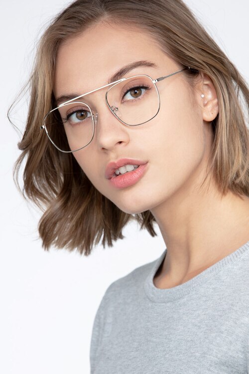 Moxie Silver MetalEyeglass Frames for Women from EyeBuyDirect