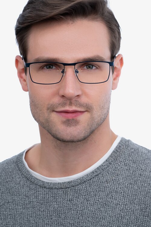 Danno Navy MetalEyeglass Frames for Men from EyeBuyDirect