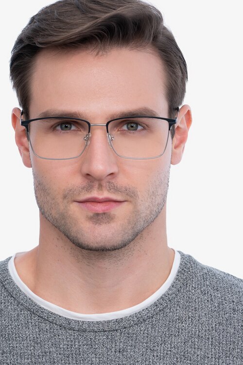Castle Black MetalEyeglass Frames for Men from EyeBuyDirect