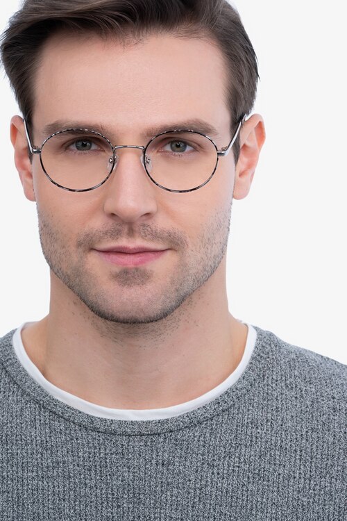 Aero Gray Floral MétalMontures de lunettes de vue pour Hommes d'EyeBuyDirect
