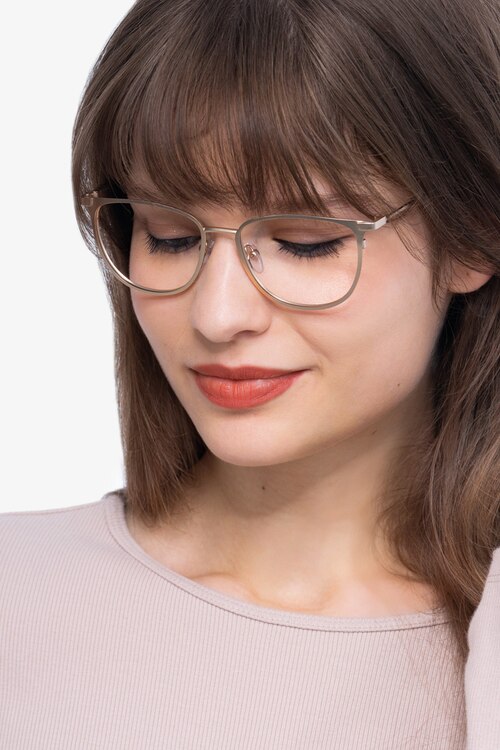Shimmer Golden MetalEyeglass Frames for Women from EyeBuyDirect