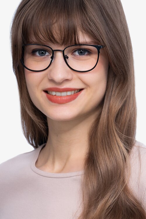 Shimmer Black MetalEyeglass Frames for Women from EyeBuyDirect