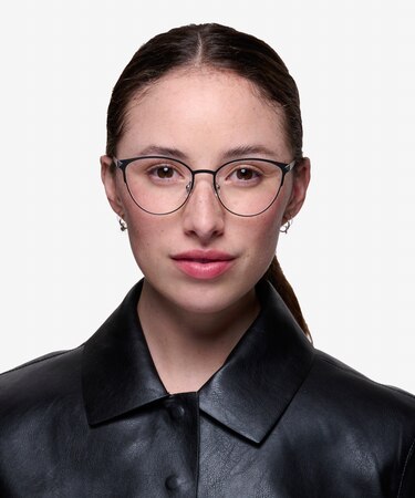 Black Nadia -  Vintage Metal Eyeglasses