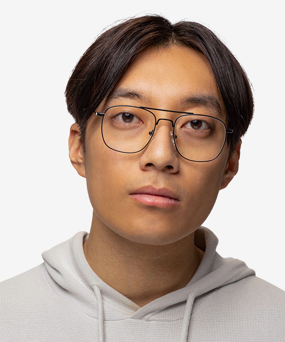 Fame Aviator Black Full Rim Eyeglasses | Eyebuydirect Canada