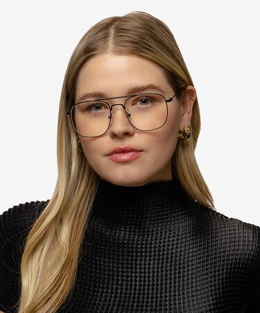 Black Fame -  Vintage Metal Eyeglasses