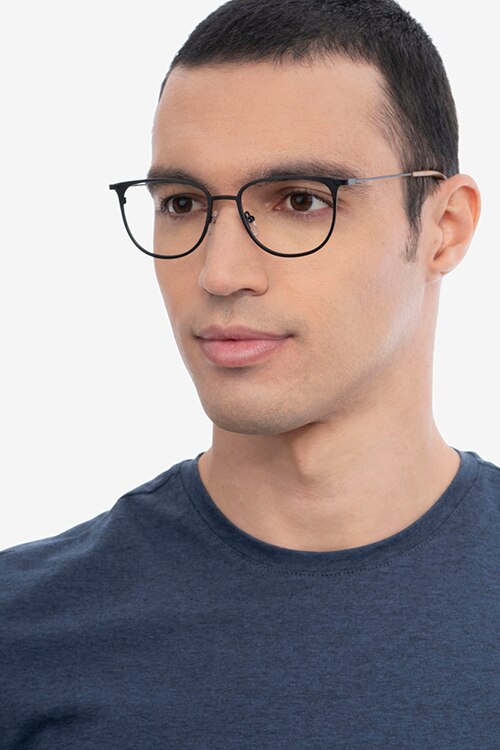 Vita Black MetalEyeglass Frames for Men from EyeBuyDirect