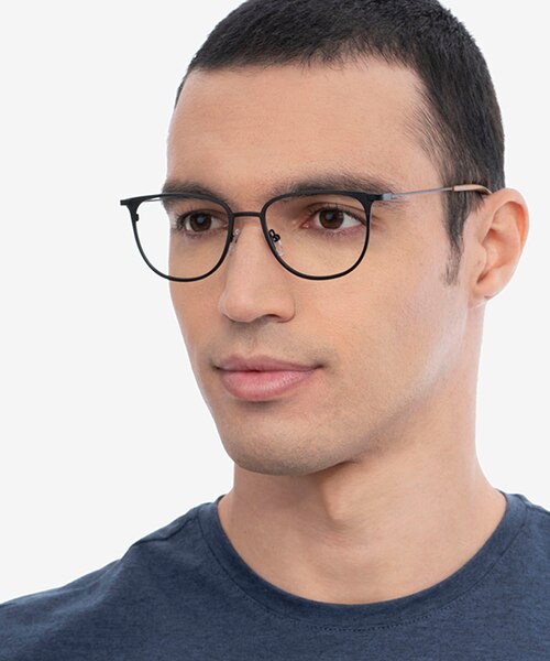 Vita Black MetalEyeglass Frames for Men from EyeBuyDirect