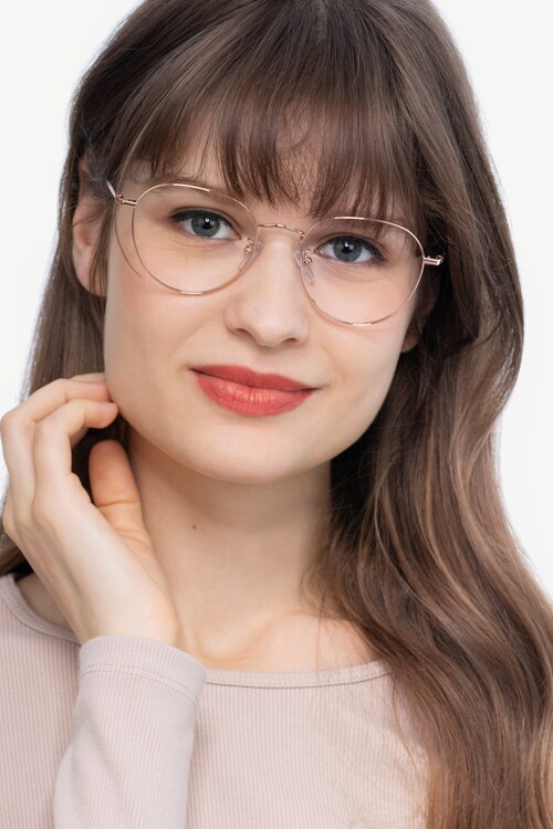 Inspire Golden MetalEyeglass Frames for Women from EyeBuyDirect