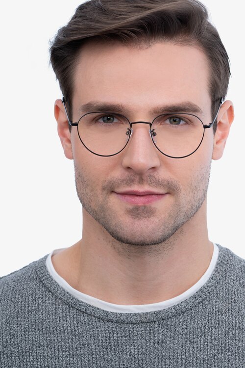 Inspire Black MetalEyeglass Frames for Men from EyeBuyDirect