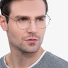 Inspire Black Silver MetalEyeglass Frames for Men from EyeBuyDirect