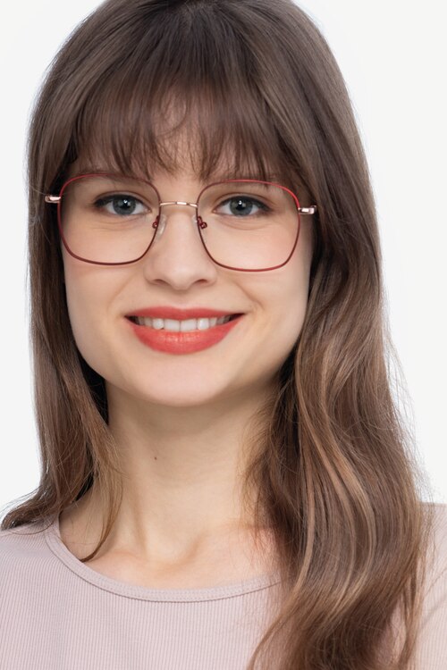 Archive Burgundy MetalEyeglass Frames for Women from EyeBuyDirect
