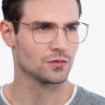 Reason Black Silver MetalEyeglass Frames for Men from EyeBuyDirect