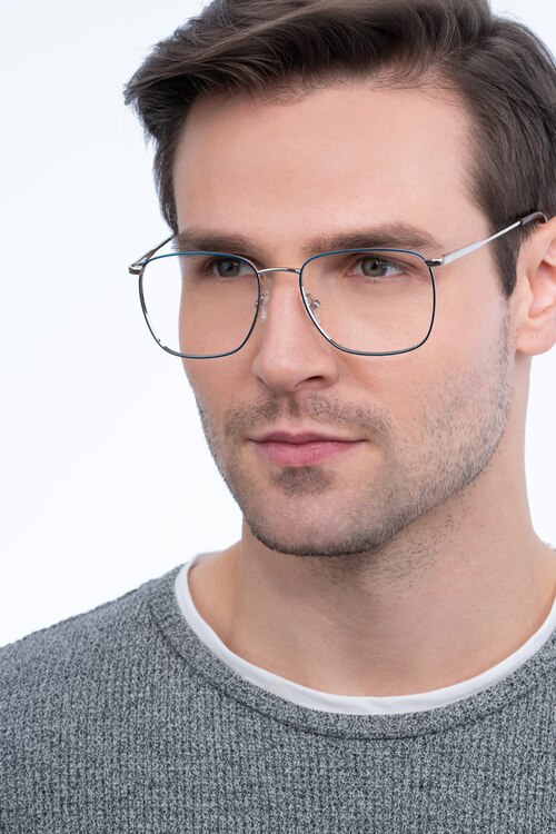 Reason Navy MetalEyeglass Frames for Men from EyeBuyDirect