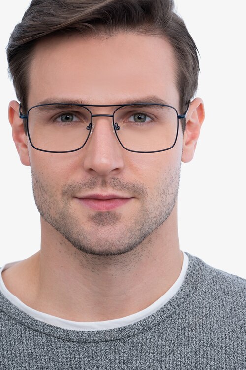 Daymo Navy MetalEyeglass Frames for Men from EyeBuyDirect