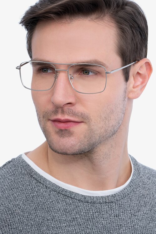 Daymo Silver MetalEyeglass Frames for Men from EyeBuyDirect
