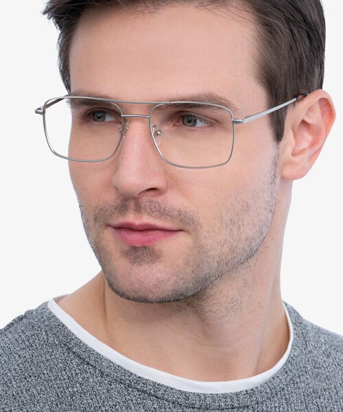 Daymo Silver MetalEyeglass Frames for Men from EyeBuyDirect