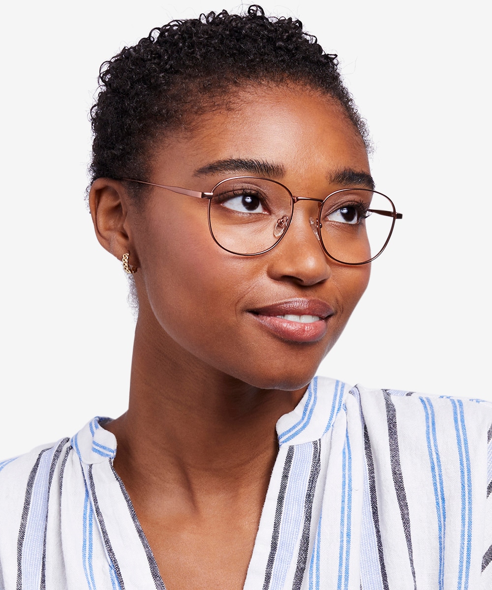 Vantage Square Rose Gold Glasses for Women | Eyebuydirect